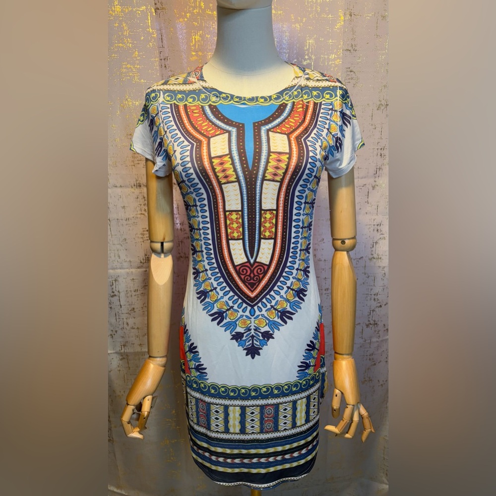 Multicolor Geometric Dress